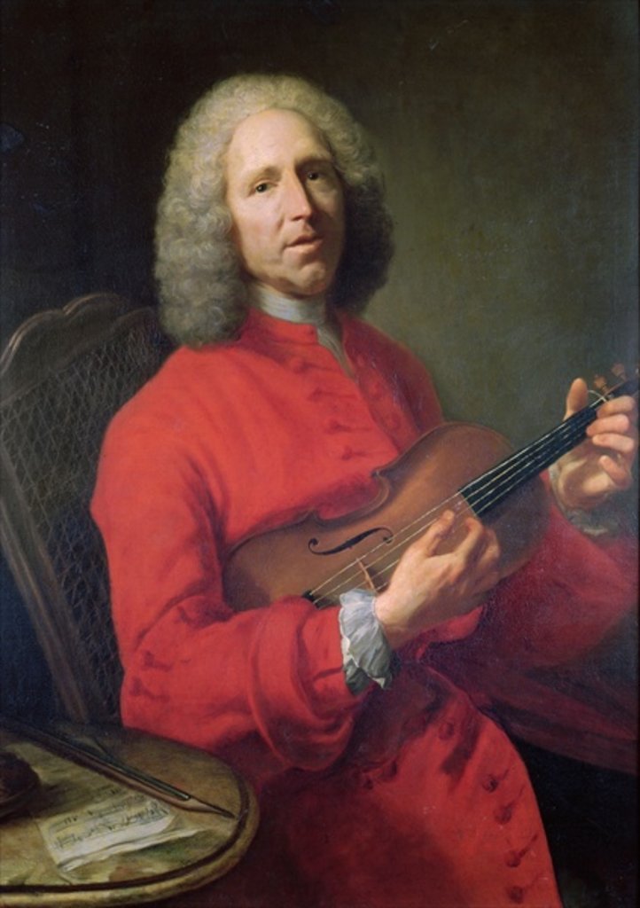 Detail of Jean-Philippe Rameau with a Violin by Jacques Andre Joseph Camelot Aved