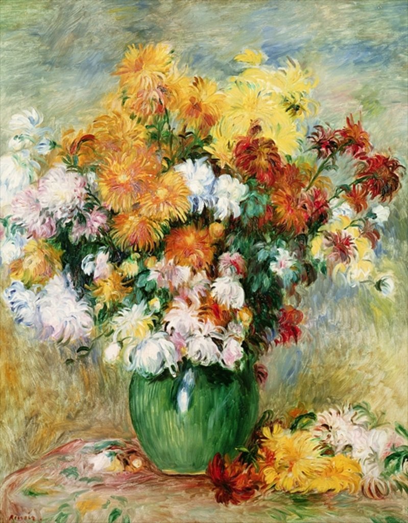 Detail of Bouquet of Chrysanthemums, c.1884 by Pierre Auguste Renoir