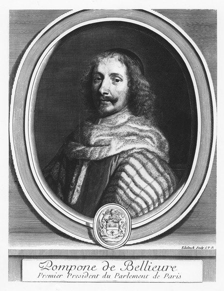 Detail of Pompone de Bellièvre by Gerard Edelinck