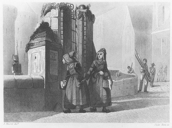 Detail of Arrival of the Duchess of Berry in Nantes, 1820 by French School