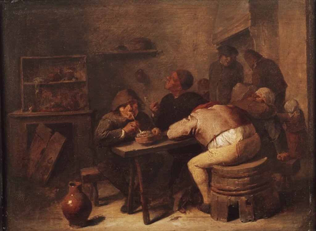 Detail of Interior with Smokers by Adriaen Brouwer