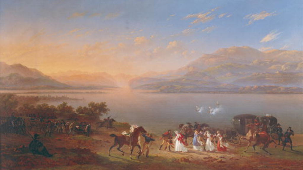Detail of Empress Josephine arriving to visit Napoleon in Italy on the banks of Lake Garda, 1796 by Hippolyte Lecomte