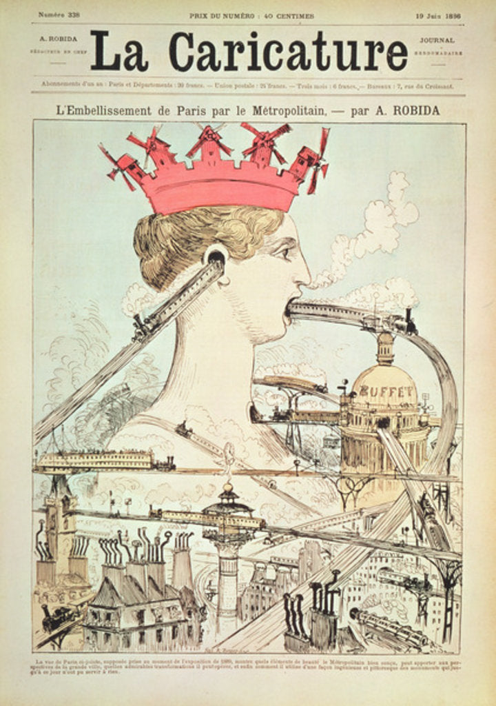 Detail of The Improvement to Paris by the Metro by Albert Robida