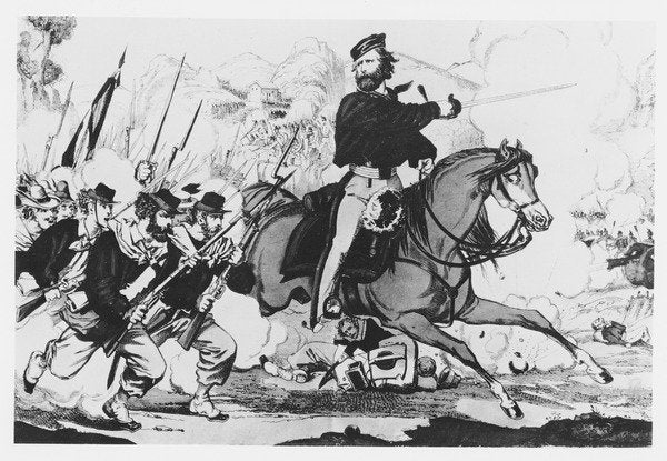 Detail of Garibaldi at the Rocca d'Angole, 3 July 1866 by French School