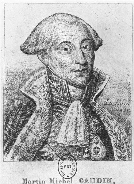 Detail of Martin Michel Gaudin, Duc de Gaete by Jules Porreau