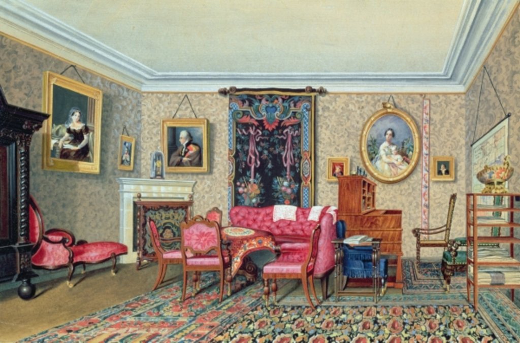 Detail of Interior in Pavlino, 1840s by S. Sollogub