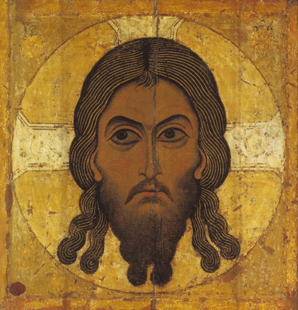 Detail of The Holy Face by Novgorod School