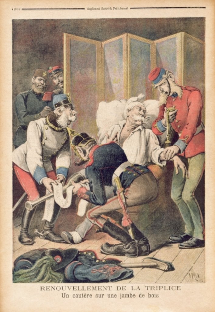 Detail of Caricature of the Triple Alliance of Germany, Austria and Italy by Henri Meyer