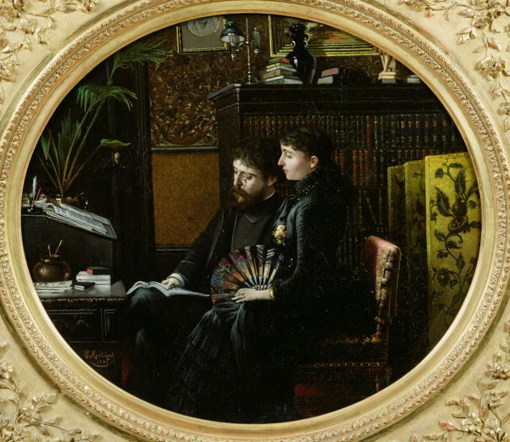 Detail of Alphonse Daudet and his Wife in their Study, 1883 by Louis Montegut