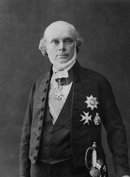 Detail of Portrait of Jean Louis Armand de Quatrefages de Breau by Eugene Pirou