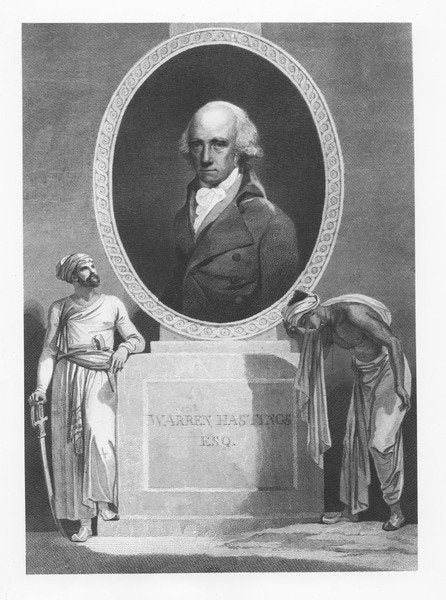 Detail of Warren Hastings by English School