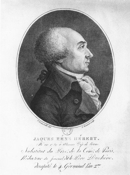 Detail of Jacques René Hébert by Francois (after) Bonneville