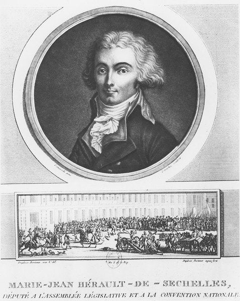 Detail of Marie-Jean Hérault de Séchelles by Charles Francois Gabriel Levachez