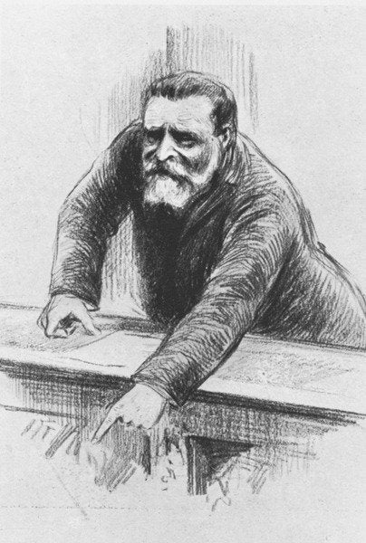 Detail of Jean Jaures in the Chamber of Deputies, June 1907 by Henri Rudaux