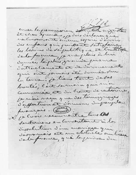 Detail of Letter from Empress Josephine giving her consent to the annulment of her marriage to Napoleon, 1809 by French School