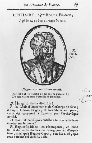 Detail of Lothair, Carolingian King of France by French School