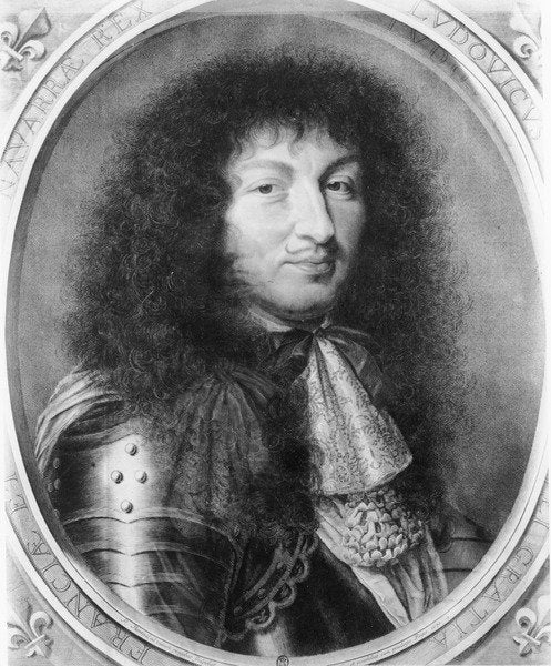 Detail of Louis XIV, 1676 by Robert Nanteuil