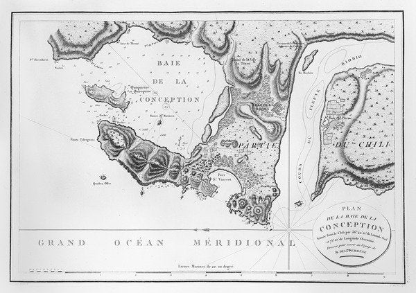 Detail of The Bay of Concepcion, Chile by French School