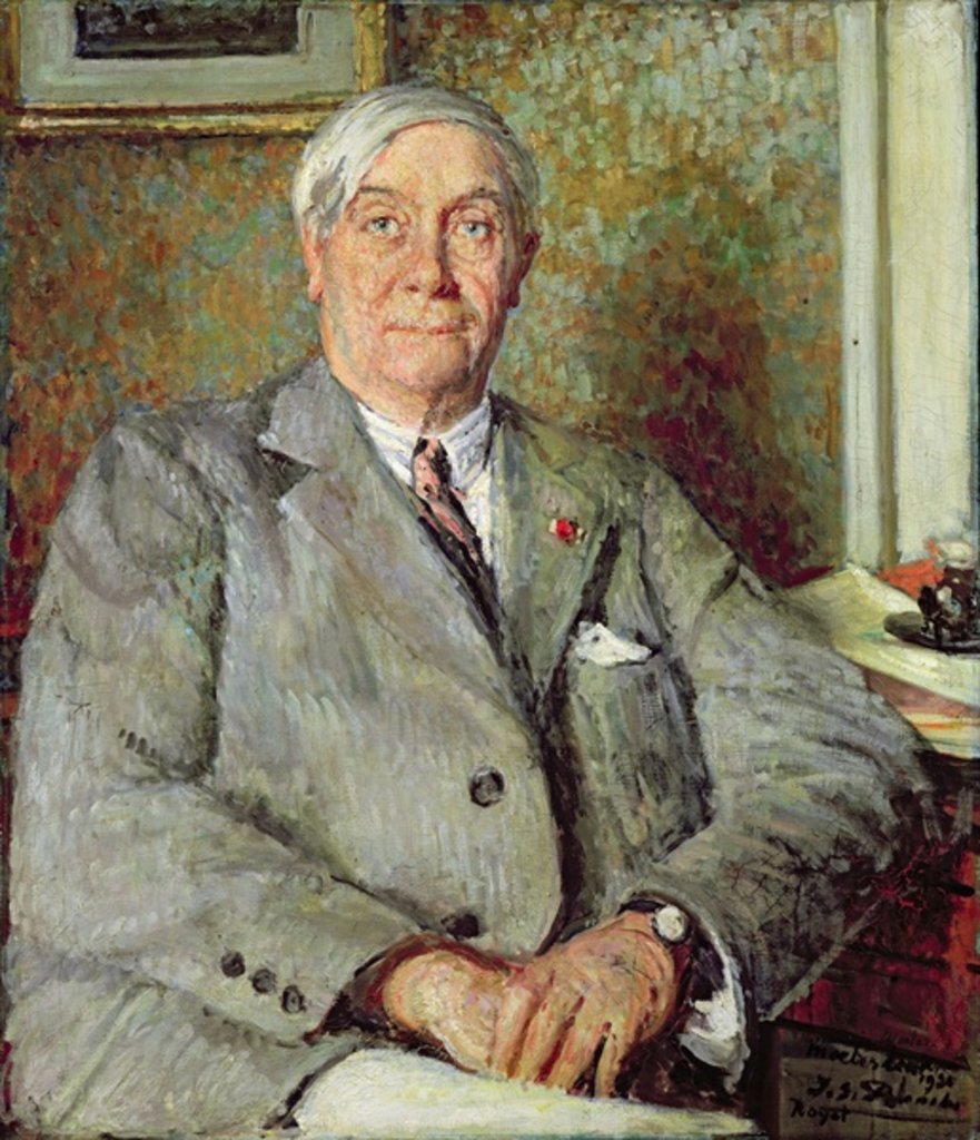 Detail of Maurice de Maeterlinck 1931 by Jacques-Emile Blanche