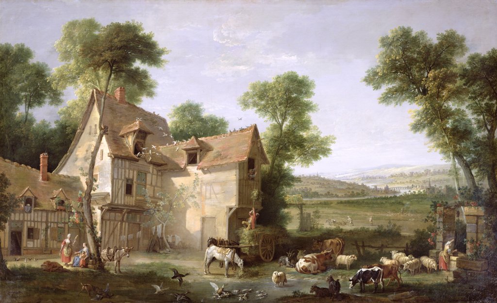 Detail of The Farm, 1750 by Jean-Baptiste Oudry