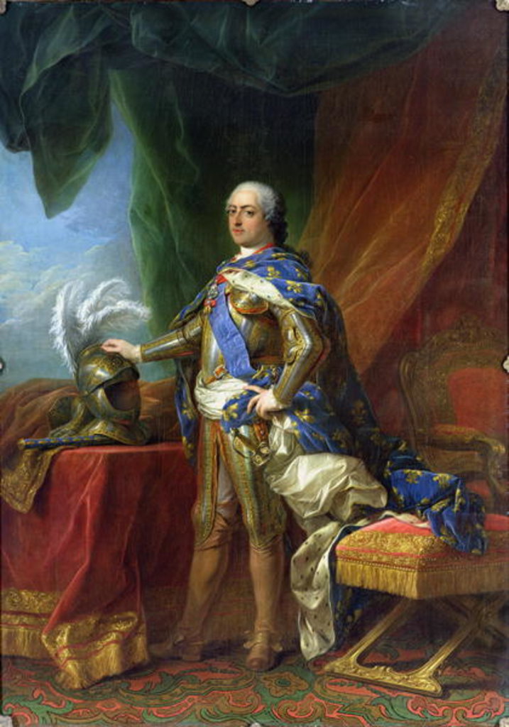 Detail of Louis XV King of France & Navarre, 1750 by Carle van Loo