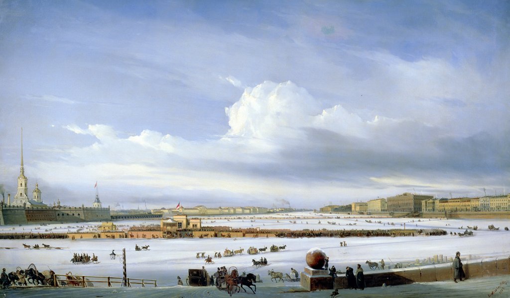 Detail of Driving on the Neva, 1854 by Aleksei Petrovich Bogolyubov