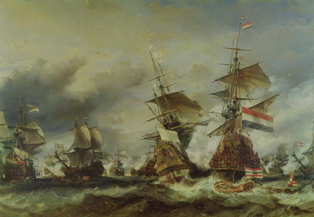 Detail of The Battle of Texel, 29 June 1694 by Louis Eugene Gabriel Isabey