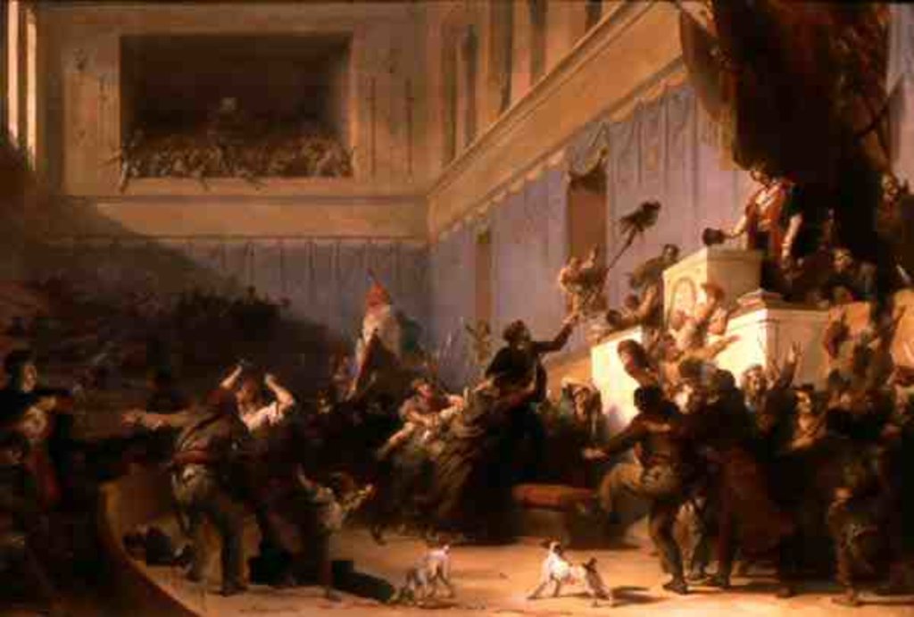 Detail of Francois Antoine Boissy d'Anglas Saluting the Head of the Deputy Jean Bertrand Feraud 1 Prairial An III 1830 by Alexandre Evariste Fragonard