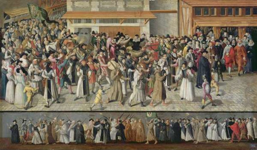 Detail of Procession of the Holy League on the Ile de la Cite by French School