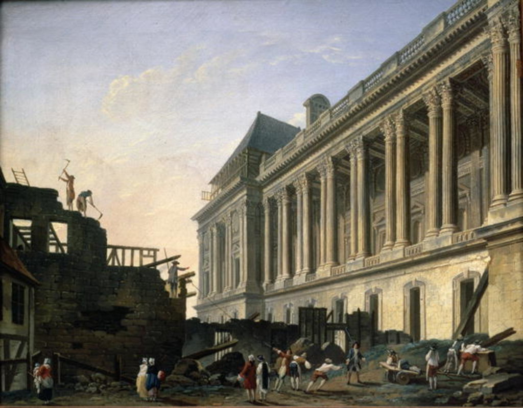 Detail of The Clearing of the Louvre colonnade, 1764 by Pierre Antoine Demachy
