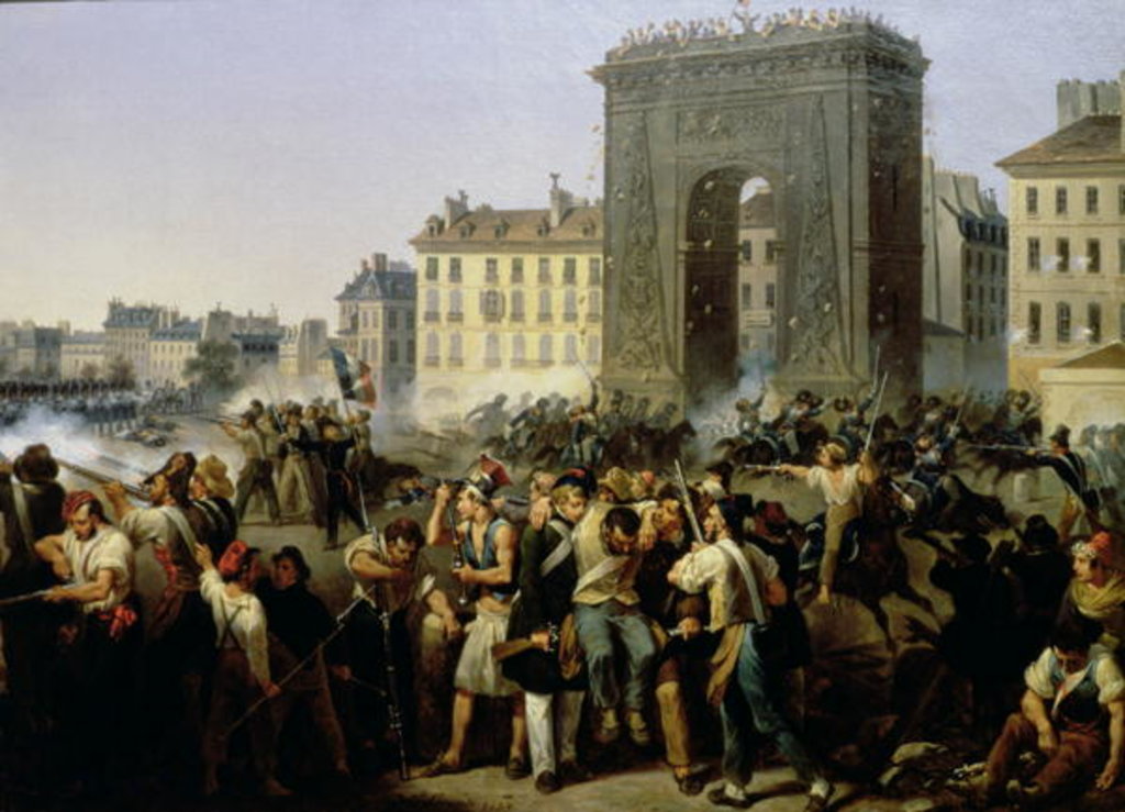 Detail of Battle at the Porte Saint-Denis, 28th July 1830 by Hippolyte Lecomte