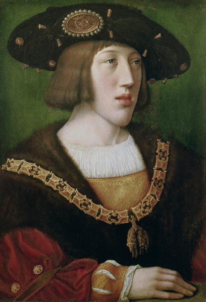 Detail of Portrait of Charles V 1516 by Bernard van Orley