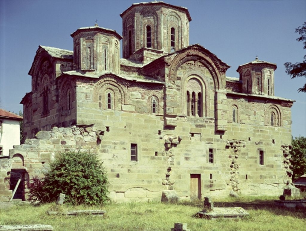 Detail of South-west view of the Church of Sveti Djordje, built 1313 by School Macedonian