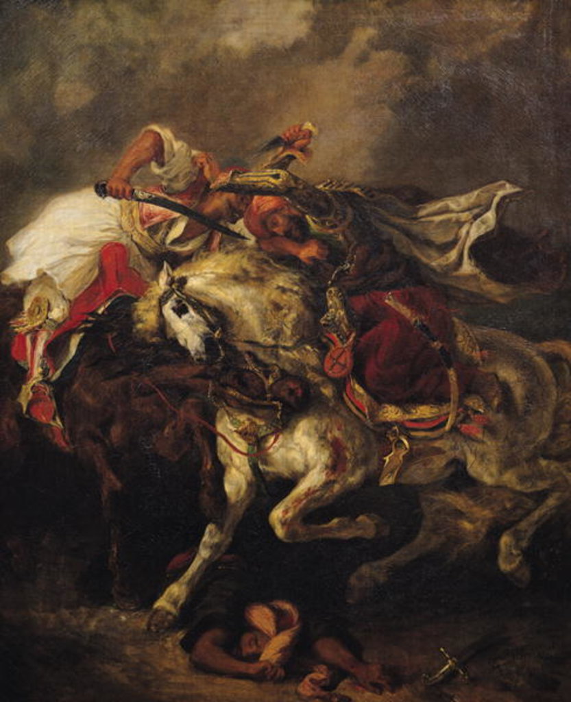 Detail of The Battle of Giaour and Hassan, after Byron's poem, 'Le Giaour', 1835 by Ferdinand Victor Eugene Delacroix