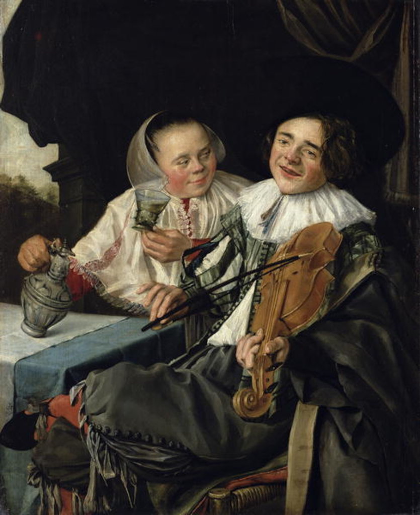Detail of Merry Company, 1630 by Judith Leyster