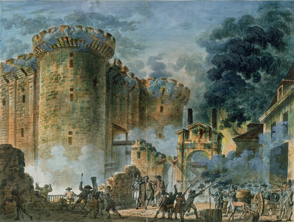 Detail of The Taking of the Bastille, 14th July 1789 by Jean-Pierre Houel