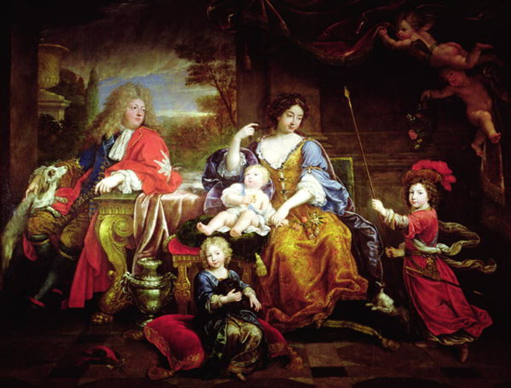 Detail of The Grand Dauphin with his Wife and Children, 1687 by Pierre Mignard