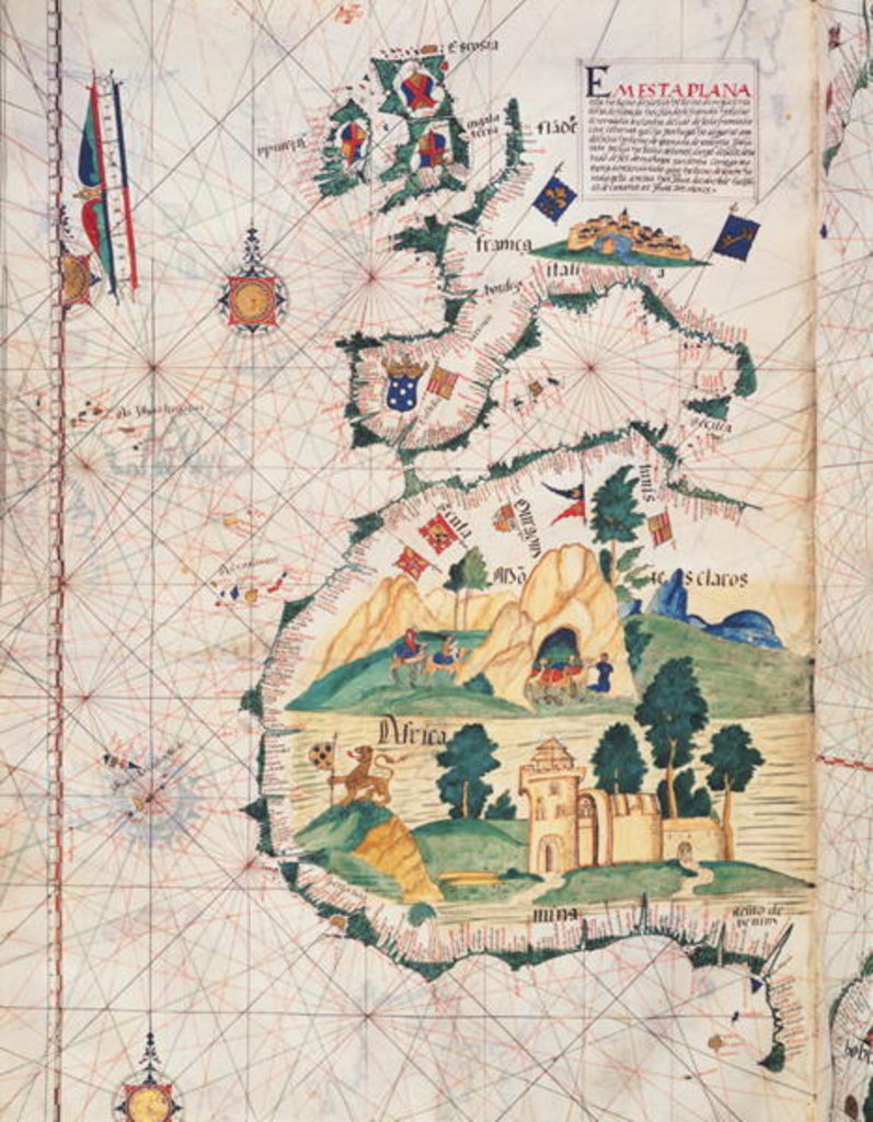Detail of <Map of Great Britain, Europe and North West Africa by Luis Lazaro