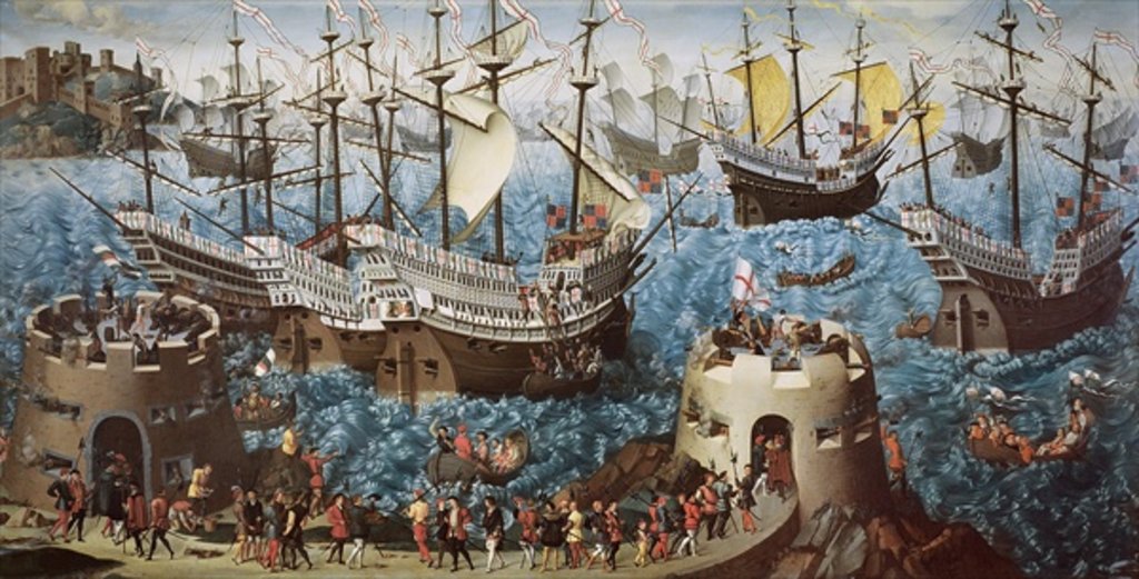 Detail of Embarkation of Henry VIII, in 1520, to the Field of the Cloth of Gold by Friedrich Bouterwek