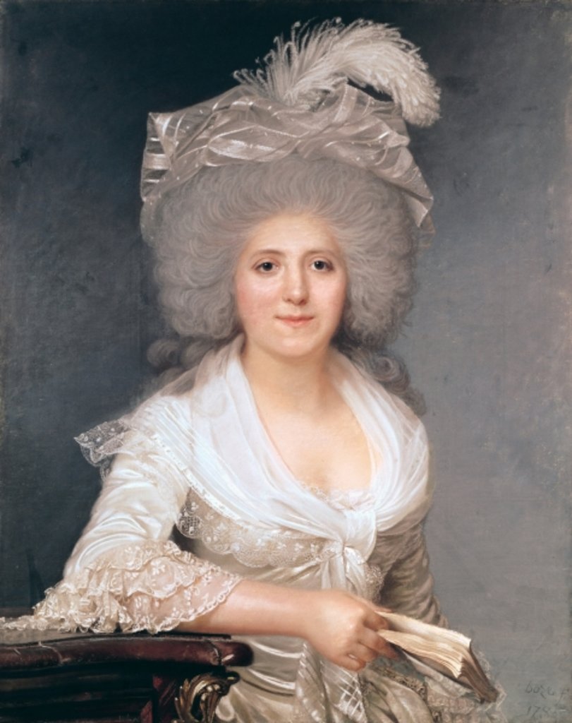Detail of Portrait of Madame Jeanne-Louise-Henriette Campan 1786 by Joseph Boze