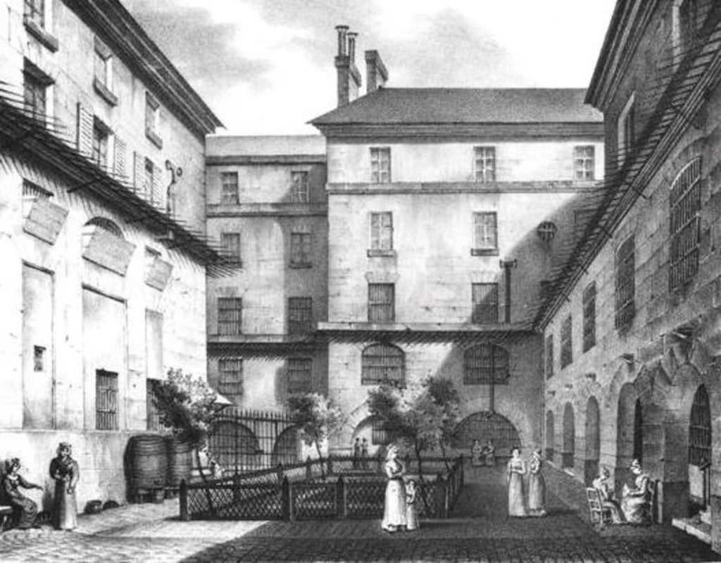Detail of View of the Women's Yard at the Conciergerie Prison, engraved by Alphonse Urruty c.1831 by Collard (after)