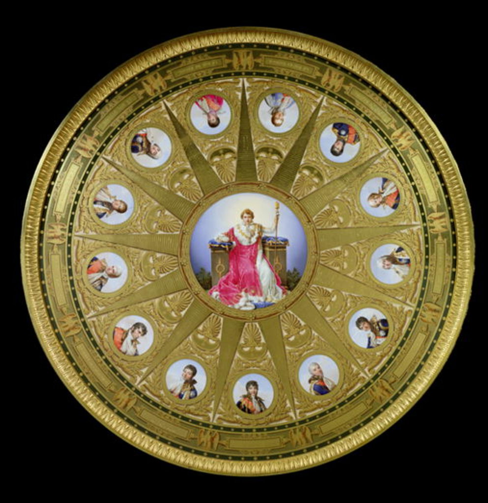 Detail of The Austerlitz Table, inlaid with Sevres plaques commemorating Napoleon's victory at Austerlitz, 1808-10 by French School