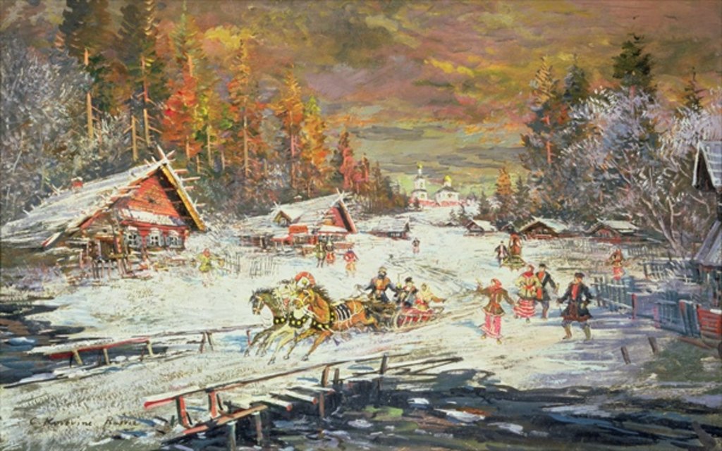 Detail of The Russian Winter, 1900-10 by Konstantin Alekseevich Korovin