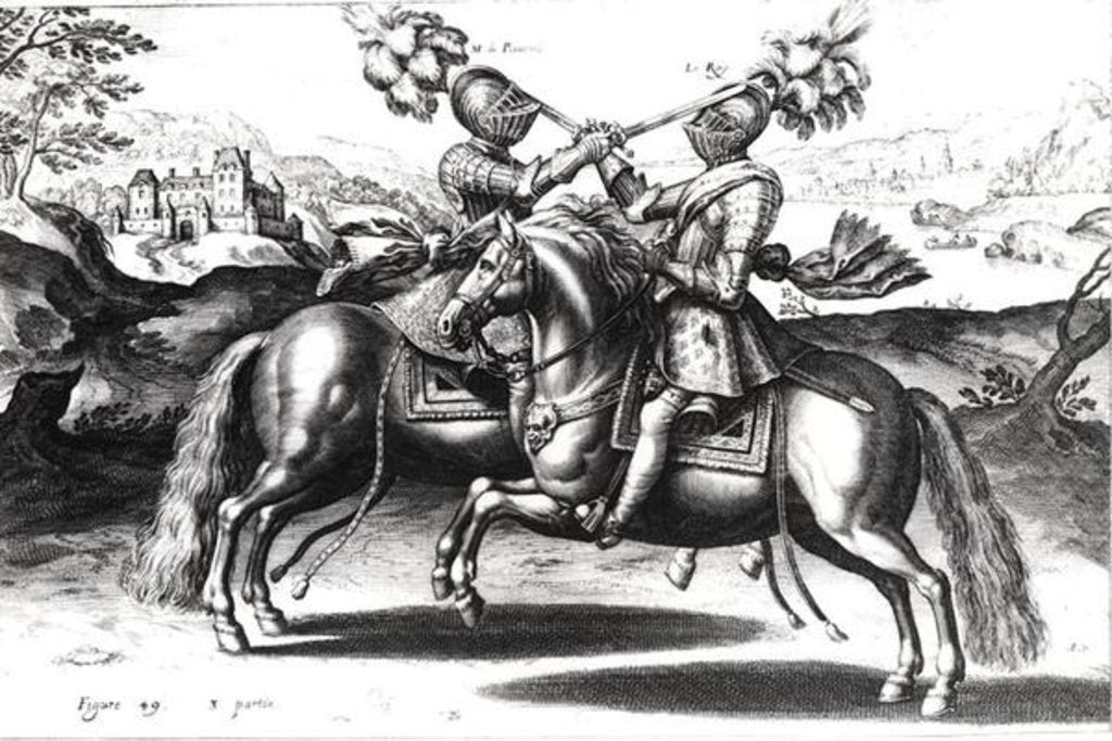 Detail of Tournament scene between Henri IV and Antoine de Pluvinel by French School