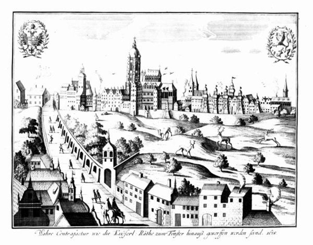 Detail of The Defenestration of Prague, 3rd August 1618 by German School