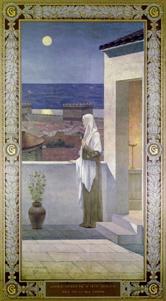 Detail of St. Genevieve Watches Over the Sleeping City of Paris, 1898 by Pierre Puvis de Chavannes