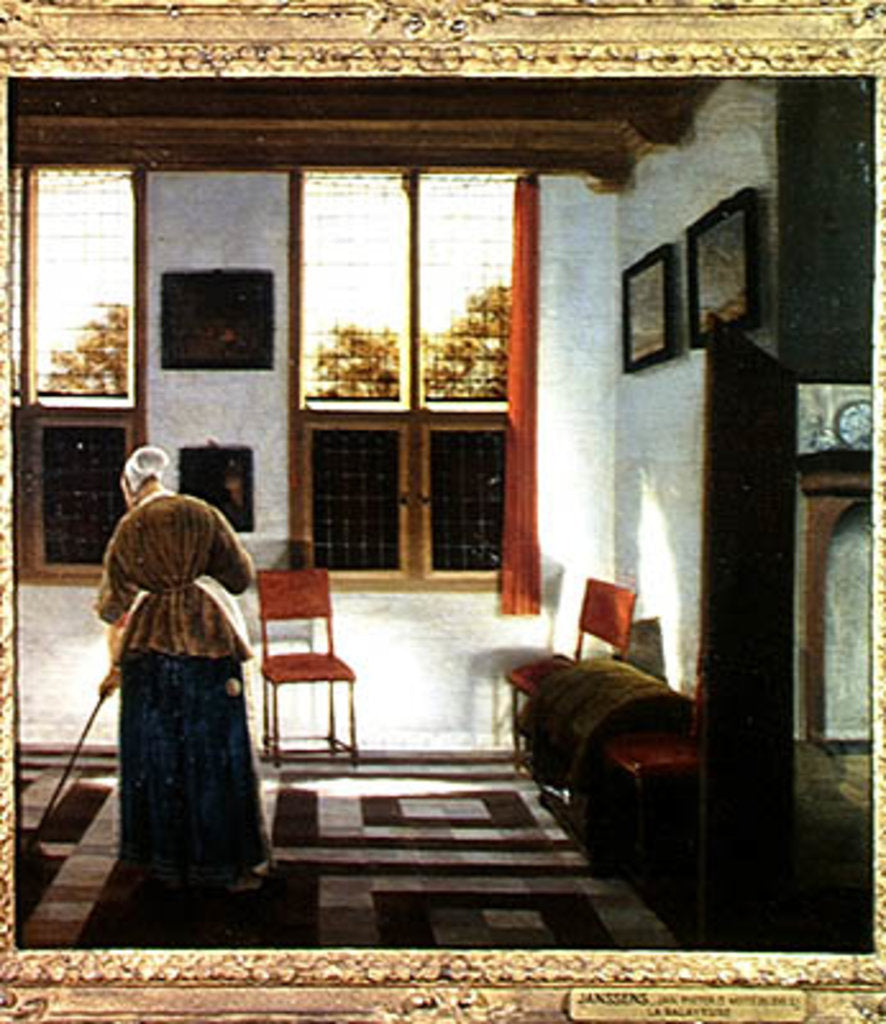 Detail of The Sweeper, 17th century by Pieter Janssens