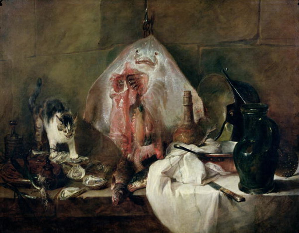 Detail of The Ray or, The Kitchen Interior, 1728 by Jean-Baptiste Simeon Chardin