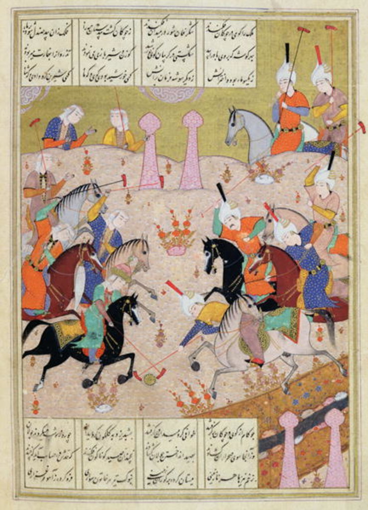 Detail of A Game of Polo Between a Team of Men and a Team of Women, c.1550 by Persian School