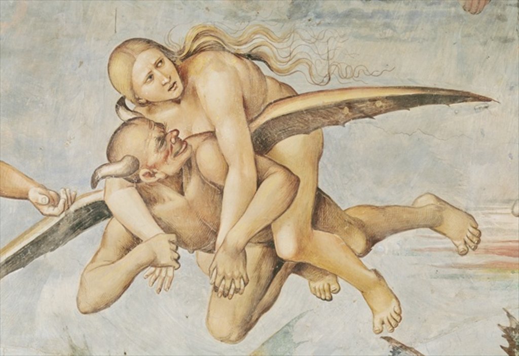 Detail of One of the Damned Riding on a Devil by Luca Signorelli